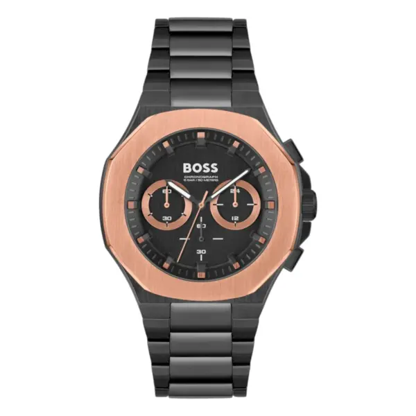 Hugo Boss Taper Quartz Kronograf Svart Stållänk Svart