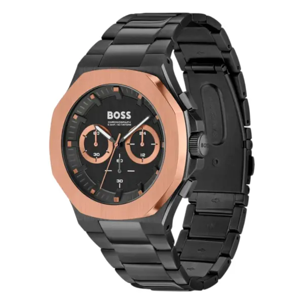 Hugo Boss Taper Quartz Kronograf Svart Stållänk Svart, bild 2