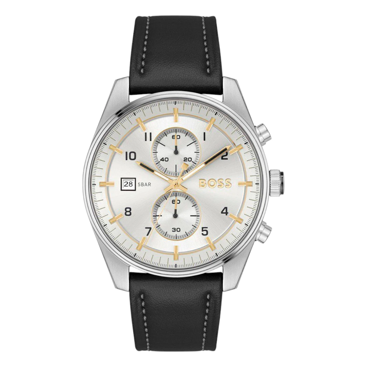 1514147_1 Hugo Boss Quartz Grå/Läder 44 mm - Bild 1