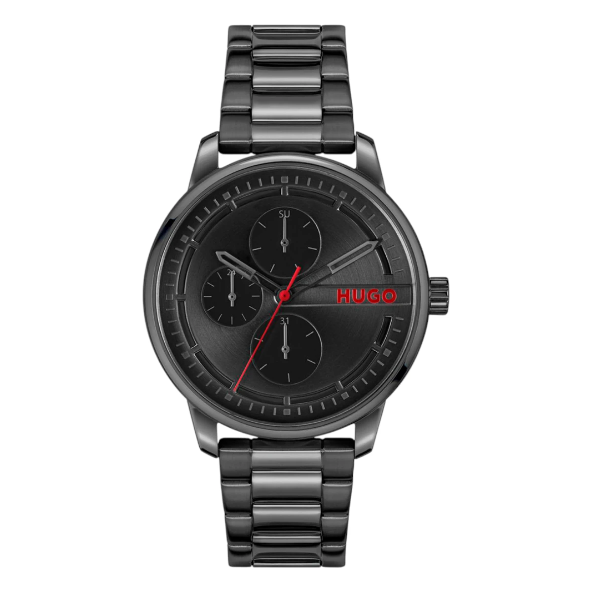 1530369 HUGO Stamp Multi Quartz Multifunktion Svart Stållänk Svart