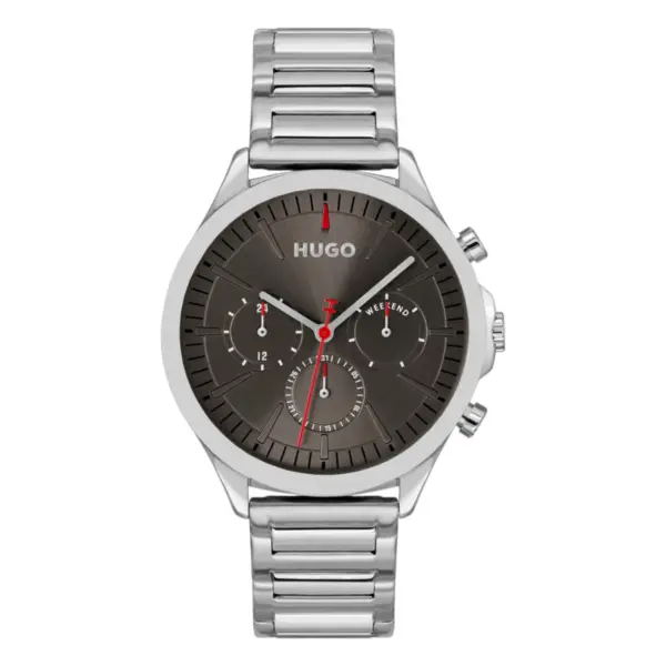 HUGO Smash Multi Quartz Multifunktion Stållänk Grå