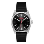HUGO Ark Quartz Läderarmband Svart