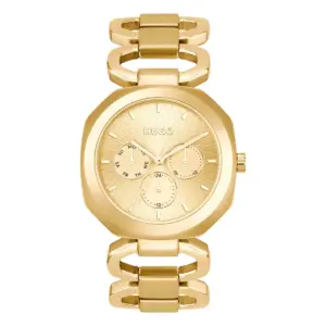 HUGO Intense Quartz Multifunktion Guldfärgad Stållänk Guldfärgad
