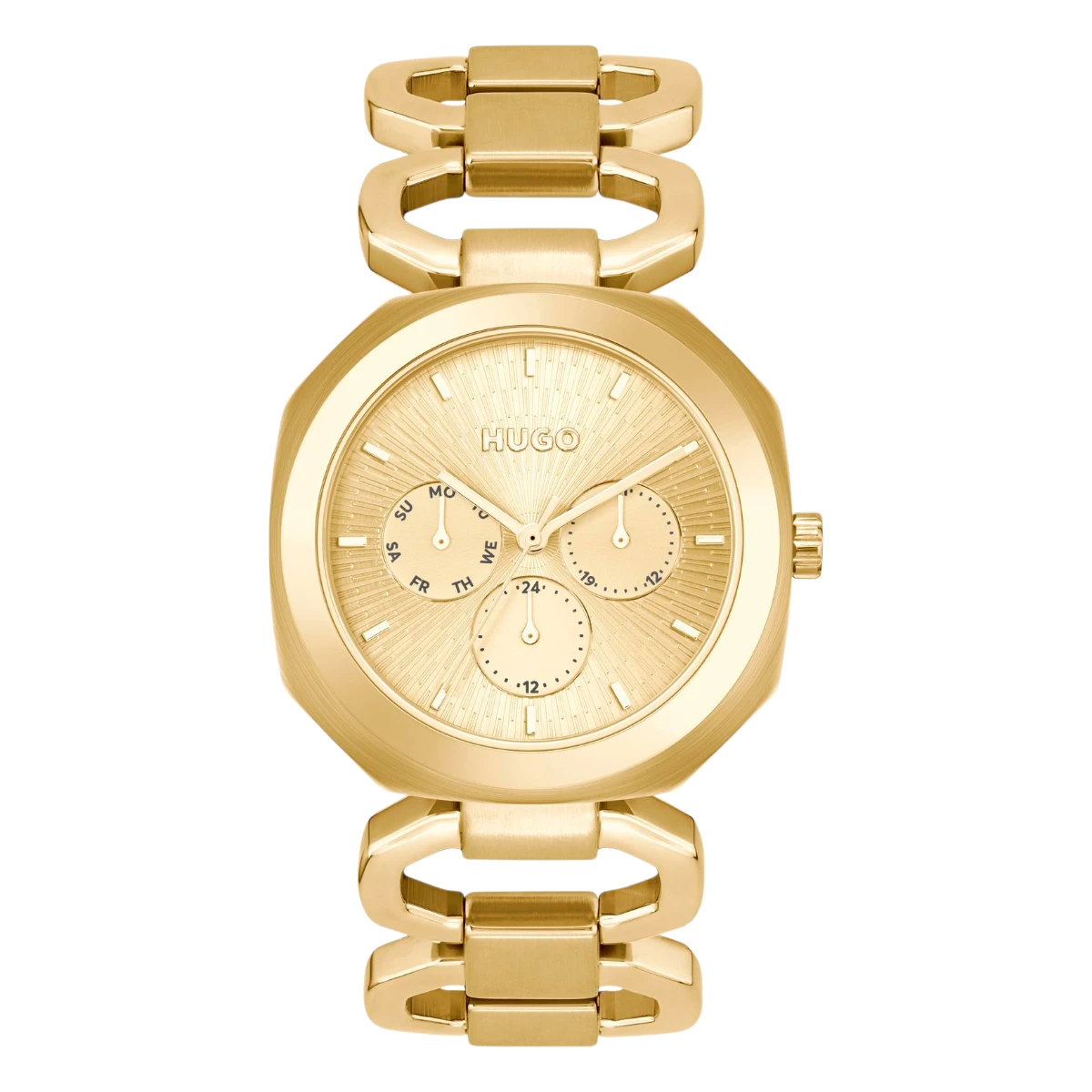 1540150 HUGO Intense Quartz Multifunktion Guldfärgad Stållänk Guldfärgad