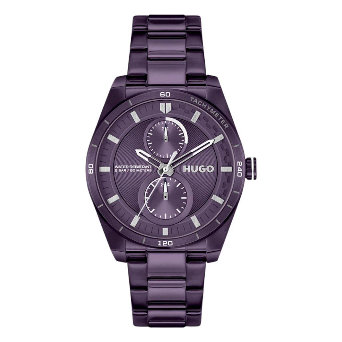 1540170 HUGO Fast For Her Quartz Multifunktion Lila Stållänk Lila