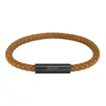 BOSS Flätat Armband Läder Brun