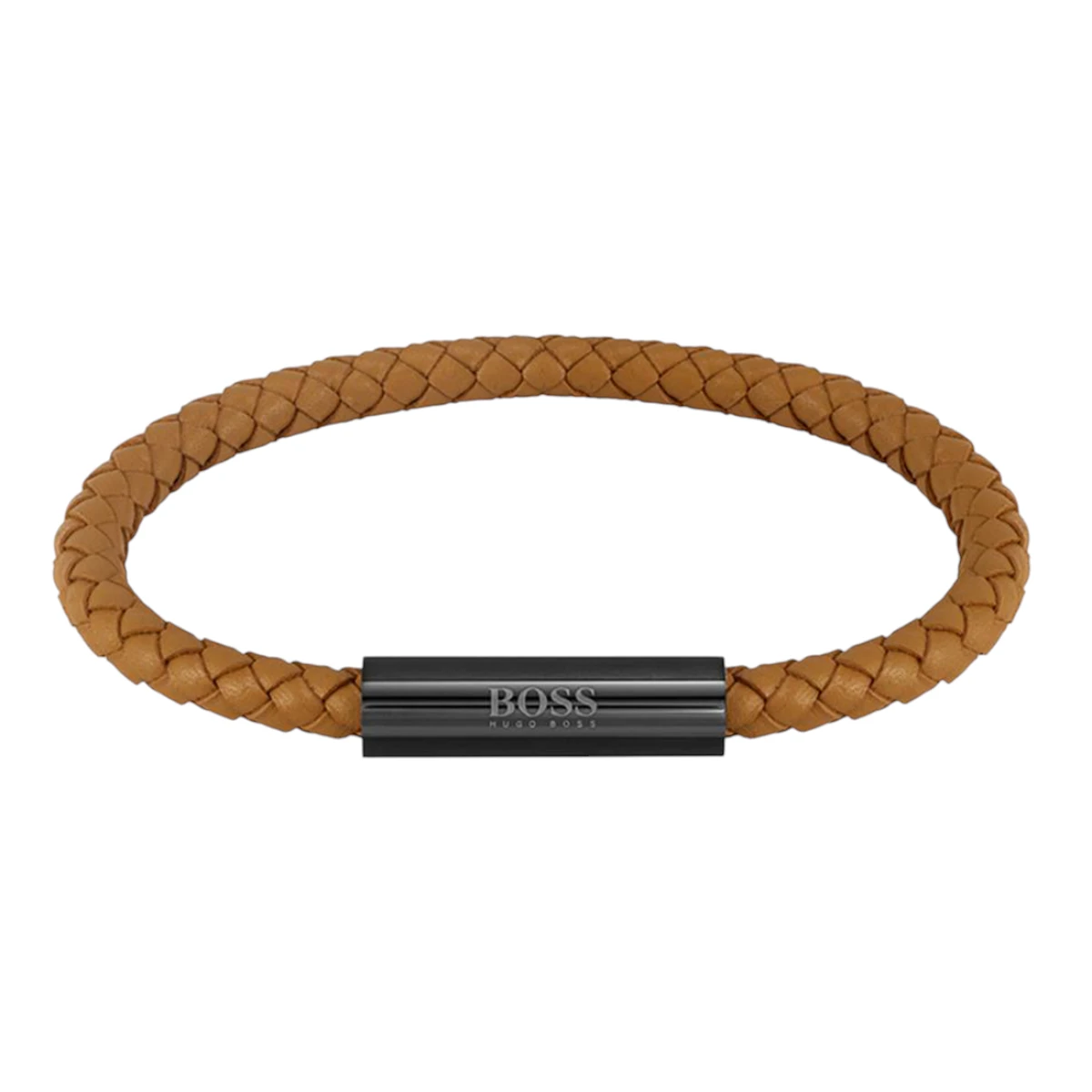 1580153 BOSS Flätat Armband Läder Brun - Bild 1