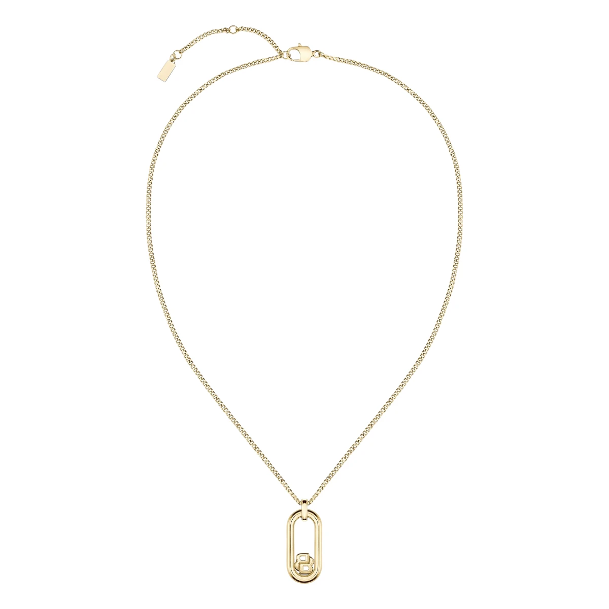 1580627 BOSS Double B Swing Halsband Stål Guld - Bild 1
