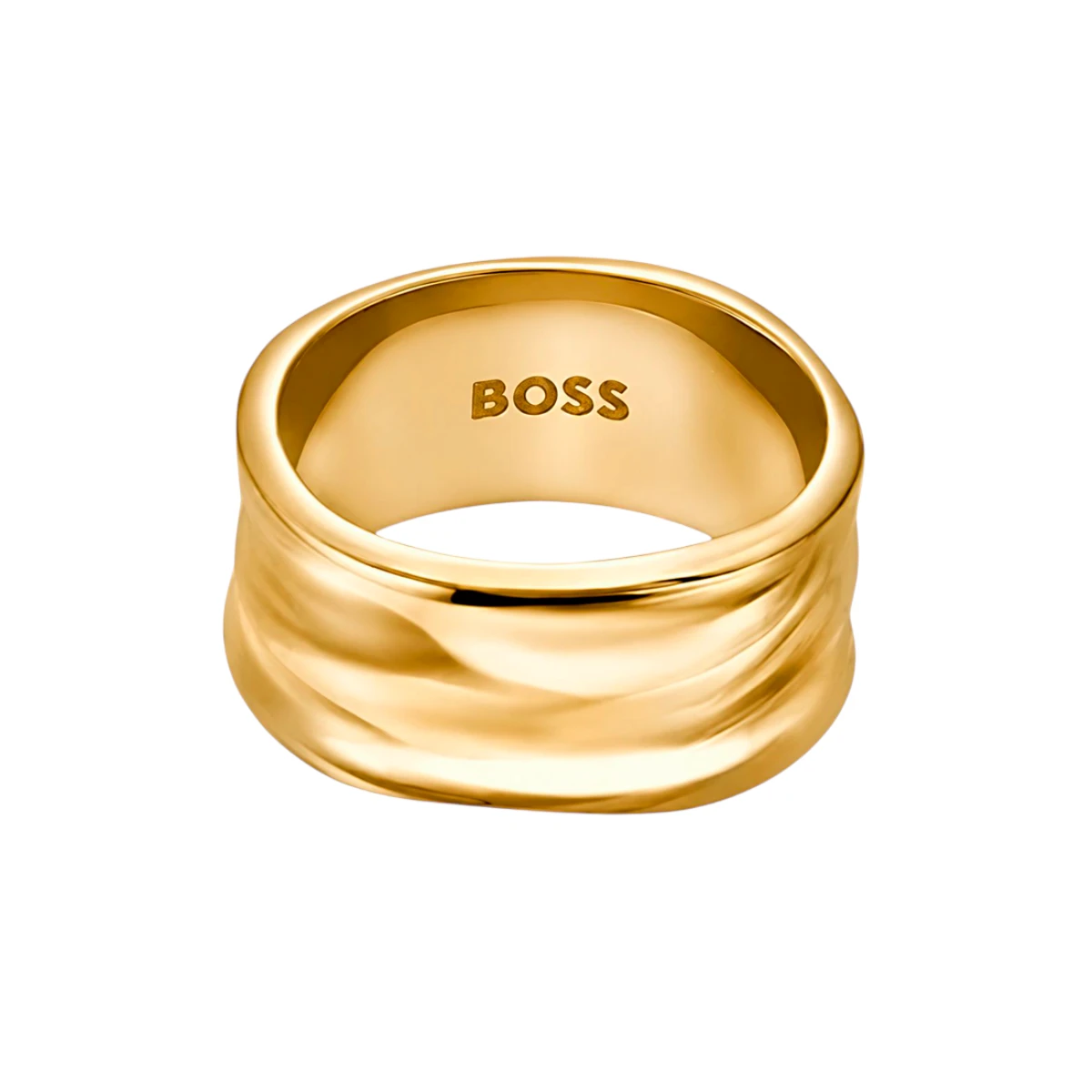 1580775L BOSS Ripple Ring Stål Guld - Bild 1