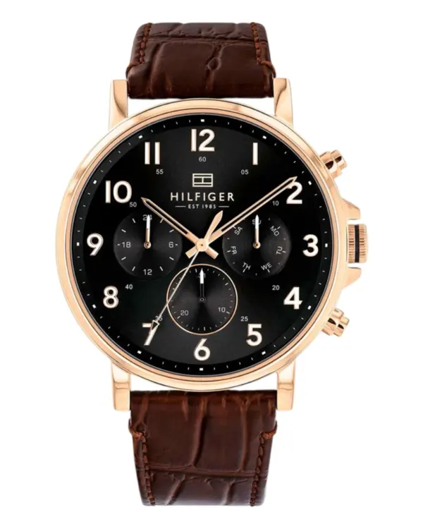 Tommy Hilfiger Daniel Quartz Läder Svart