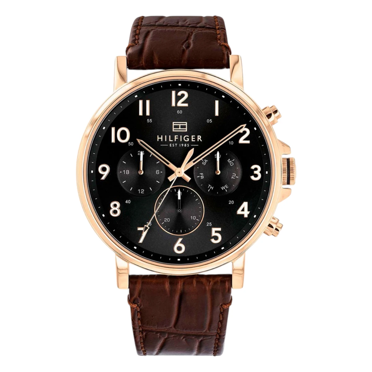 1710379 Tommy Hilfiger Daniel Quartz Läder Svart