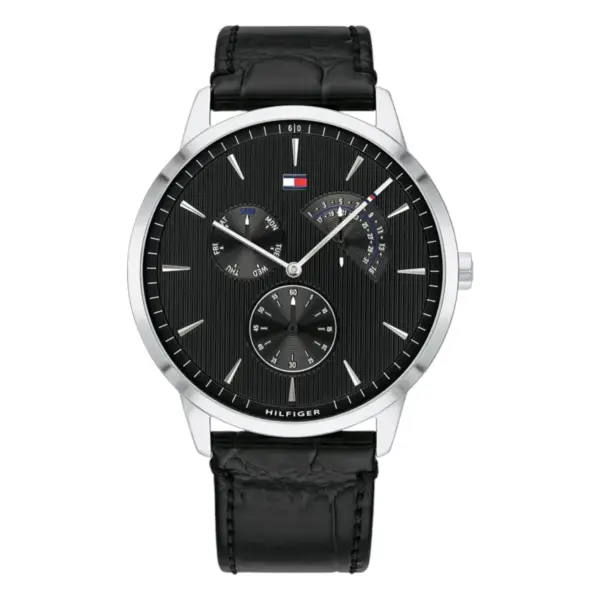 Tommy Hilfiger Brad Quartz Läder Svart