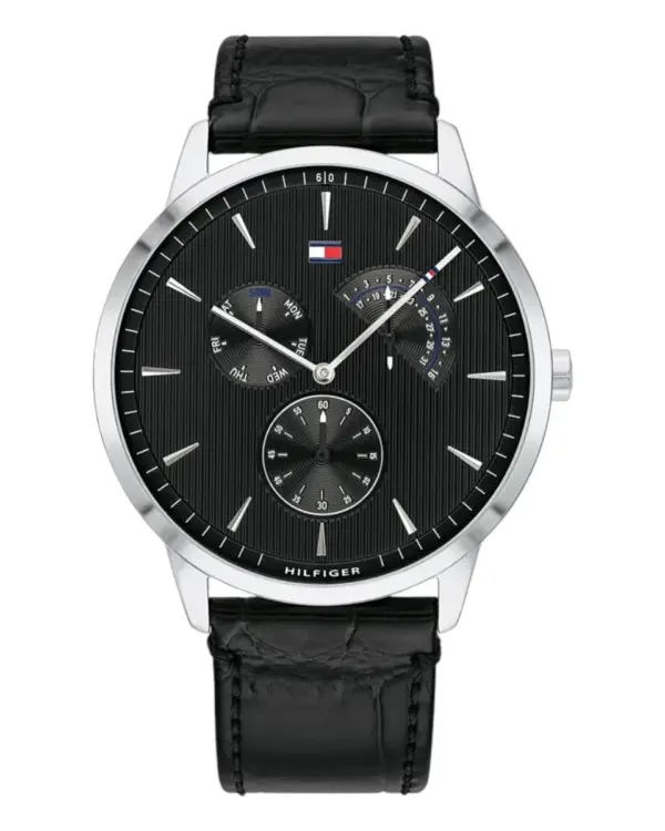 Tommy Hilfiger Brad Quartz Läder Svart