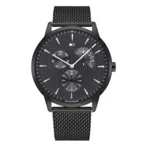 Tommy Hilfiger Brad Quartz Svart Stållänk Svart
