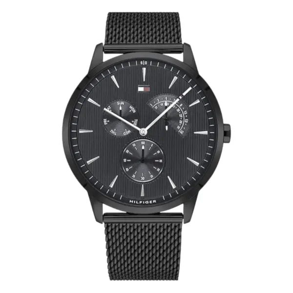 Tommy Hilfiger Brad Quartz Svart Stållänk Svart