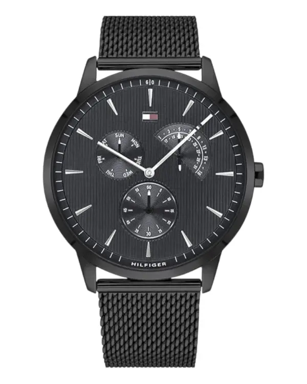 Tommy Hilfiger Brad Quartz Svart Stållänk Svart