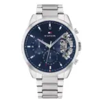 Tommy Hilfiger Baker Quartz Skelettiserad Stållänk Blå