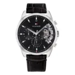 Tommy Hilfiger Baker Quartz Läder Svart