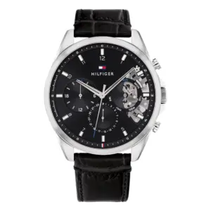 Tommy Hilfiger Baker Quartz Läder Svart