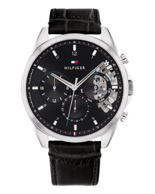 Tommy Hilfiger Baker Quartz Läder Svart
