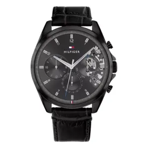 Tommy Hilfiger Baker Quartz Skelettiserad Läder Grå
