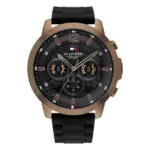 Tommy Hilfiger Luca Quartz Skelettiserad Silikon Svart