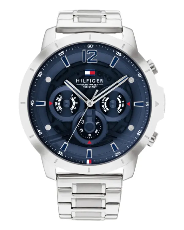 Tommy Hilfiger Luca Quartz Skelettiserad Stållänk Blå