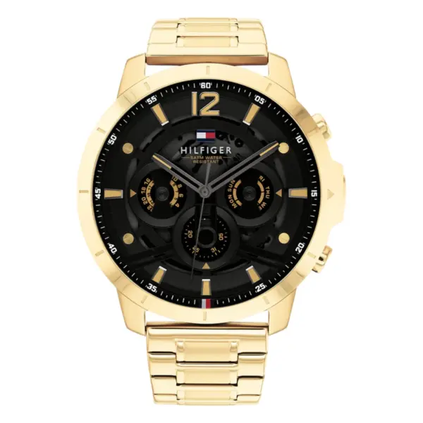 Tommy Hilfiger Luca Quartz Skelettiserad Stållänk Svart