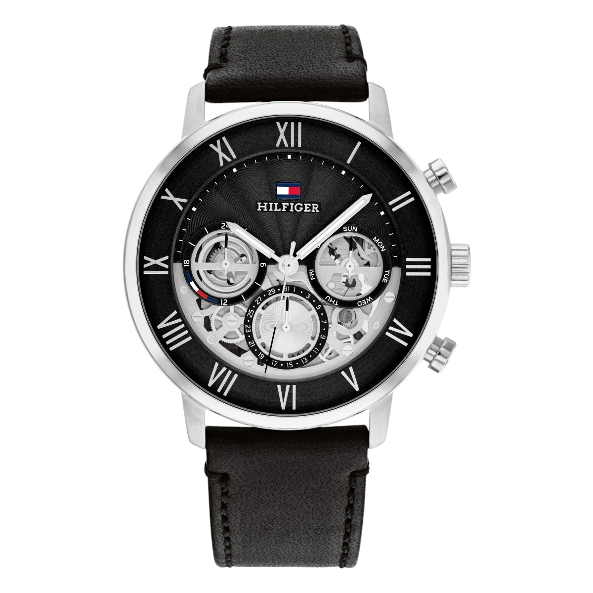 1710565_1 Tommy Hilfiger Legend Quartz Läder Svart - Bild 1
