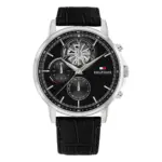 Tommy Hilfiger Steward Quartz Läder Svart