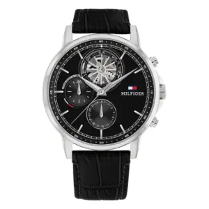 Tommy Hilfiger Steward Quartz Läder Svart