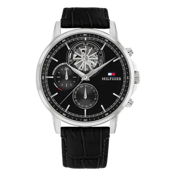 Tommy Hilfiger Steward Quartz Läder Svart
