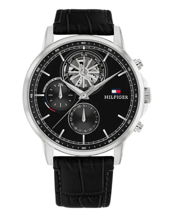 Tommy Hilfiger Steward Quartz Läder Svart