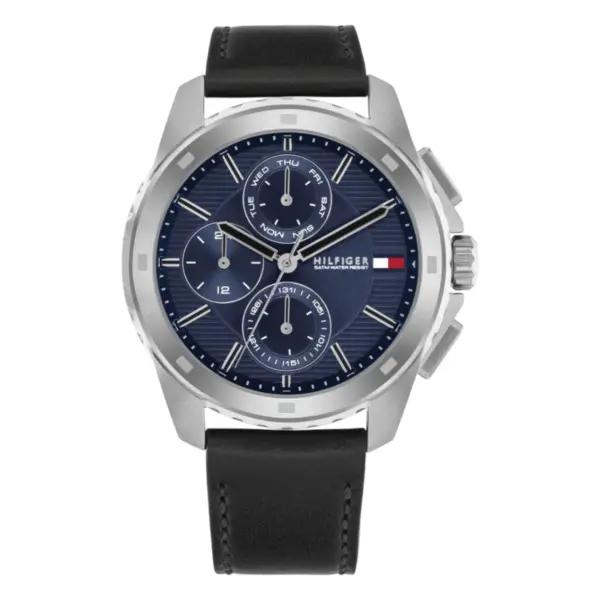 Tommy Hilfiger Walker Quartz Läder Blå
