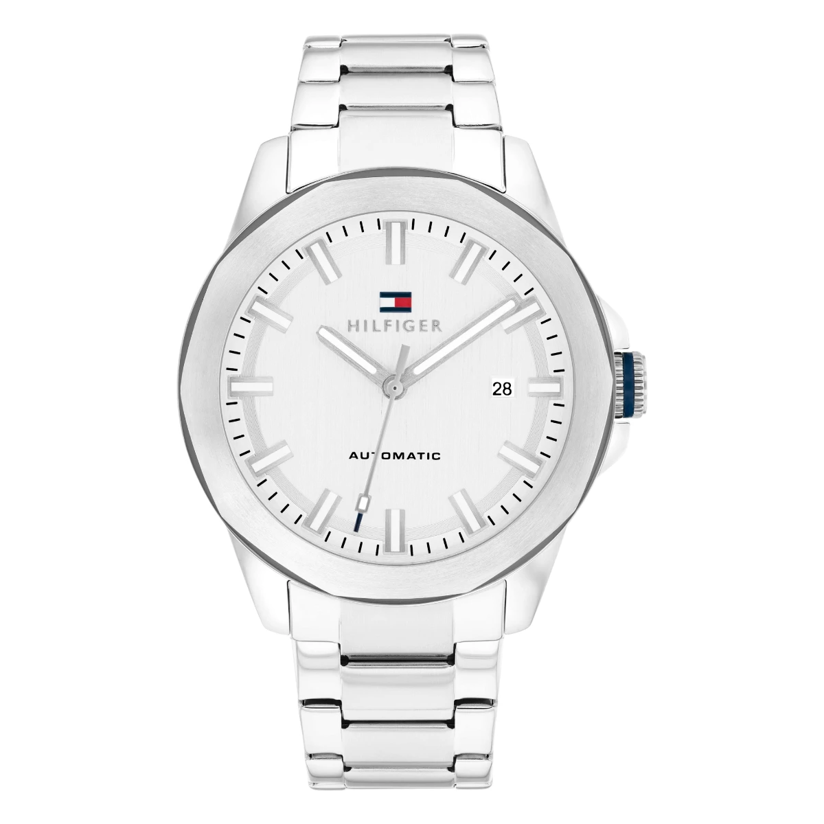 1710695_1 Tommy Hilfiger Lars Automatic Stållänk Vit - Bild 1