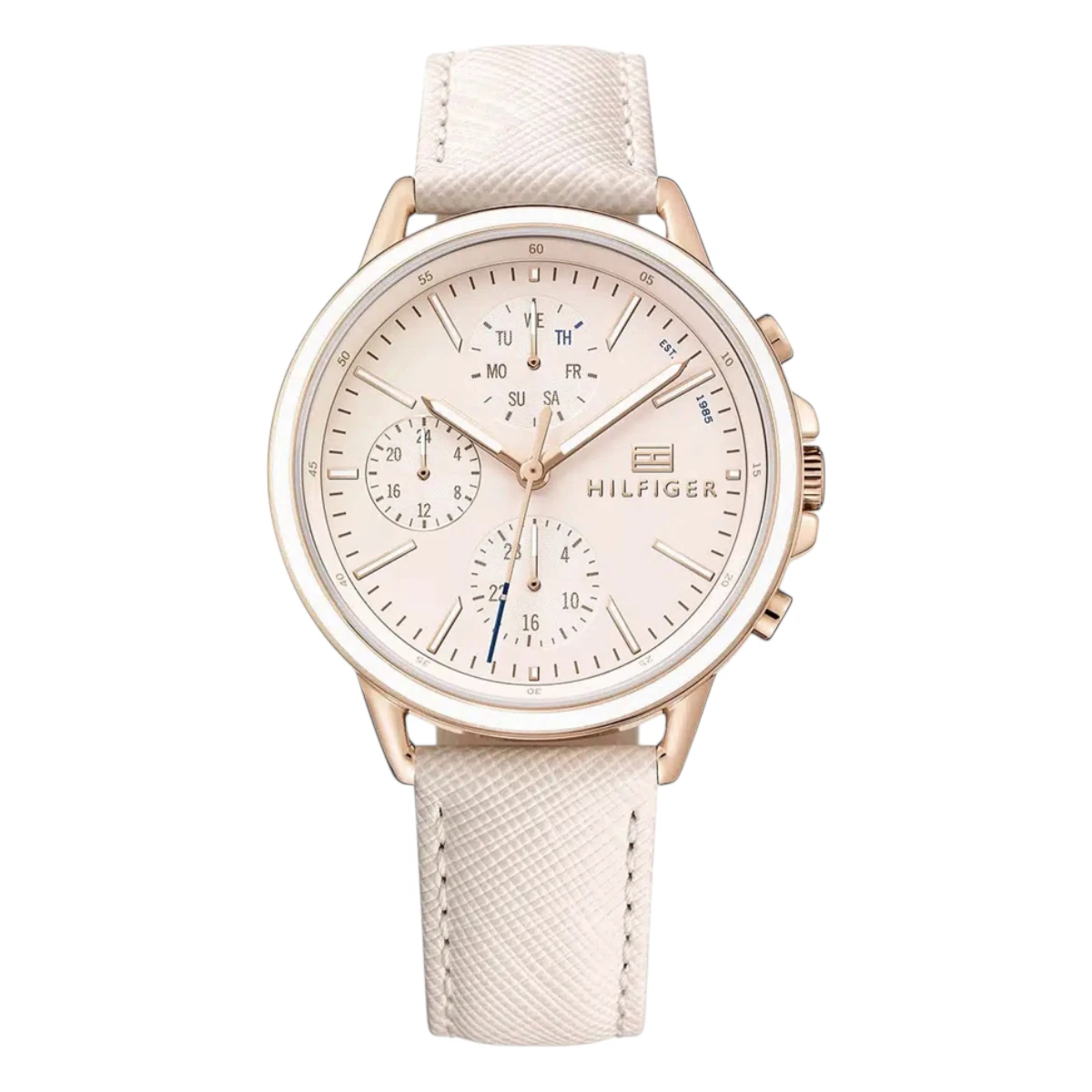 1781789 Tommy Hilfiger Carly Quartz Läder Roséguld