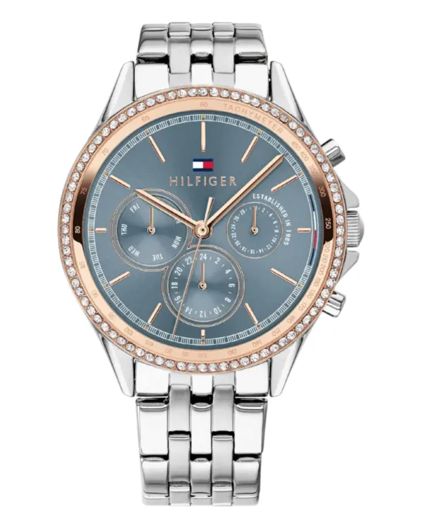 Tommy Hilfiger Ari Quartz Roséguldsdetaljer Blå