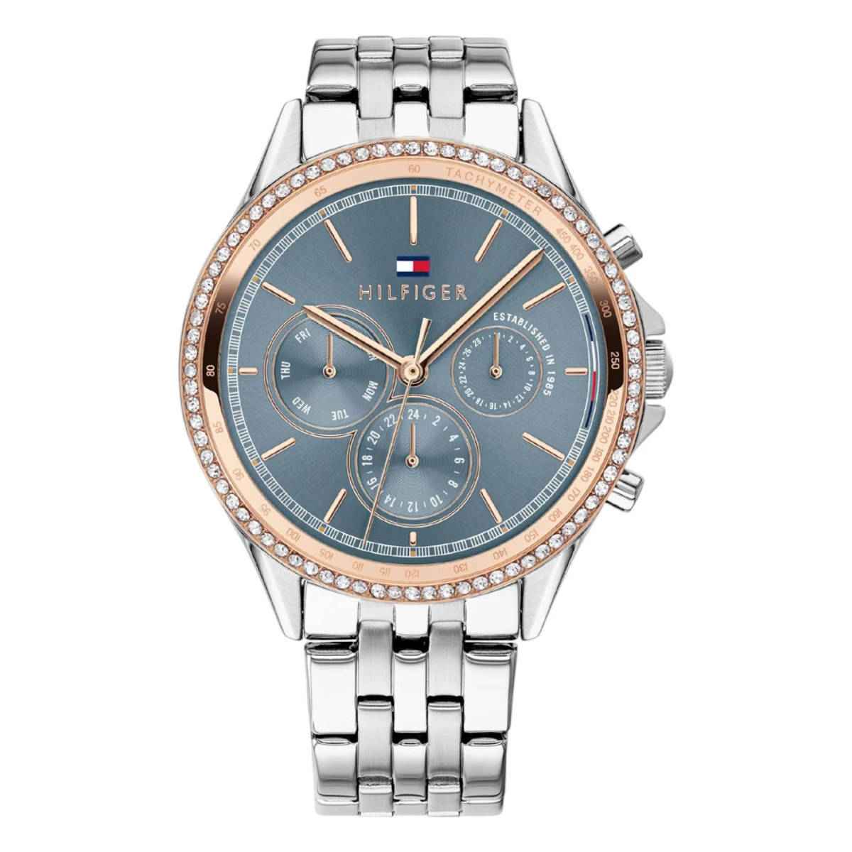 1781976 Tommy Hilfiger Ari Quartz Roséguldsdetaljer Blå