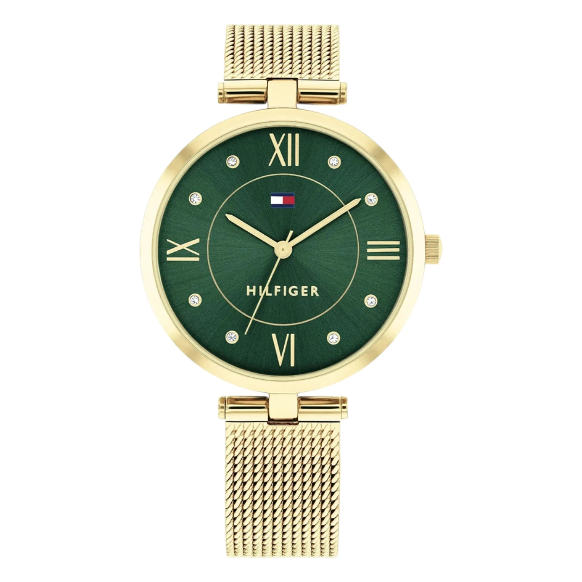 1782711 Tommy Hilfiger Ella Quartz Milaneselänk Grön