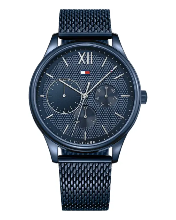 Tommy Hilfiger Damon Quartz Blåtonad Stållänk Blå