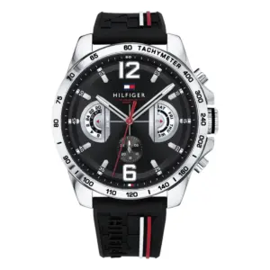 Tommy Hilfiger Decker Quartz Silikonarmband Svart