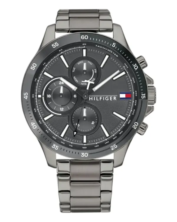 Tommy Hilfiger Bank Quartz Stållänk Grå