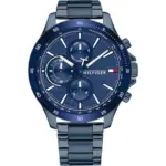 Tommy Hilfiger Bank Quartz Blåtonad Stållänk Blå