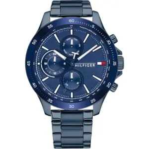 Tommy Hilfiger Bank Quartz Blåtonad Stållänk Blå