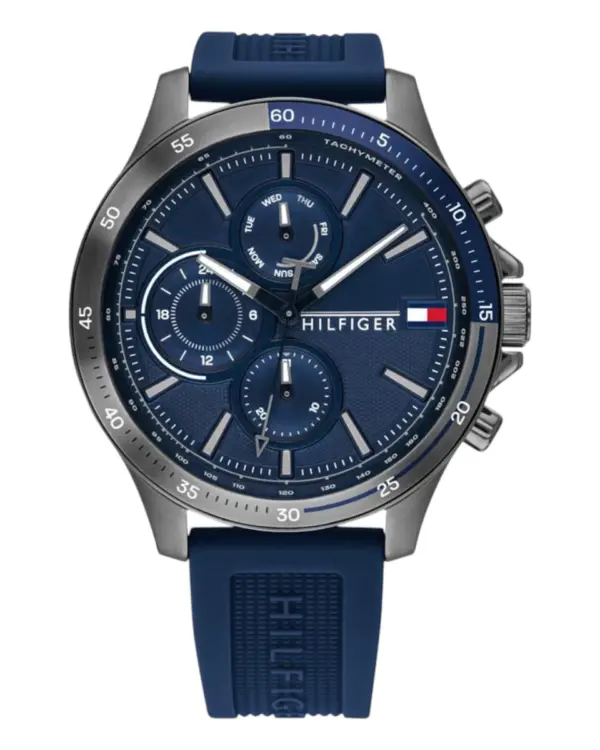 Tommy Hilfiger Bank Quartz Silikon Blå