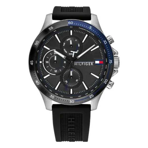 Tommy Hilfiger Bank Quartz Silikon Svart