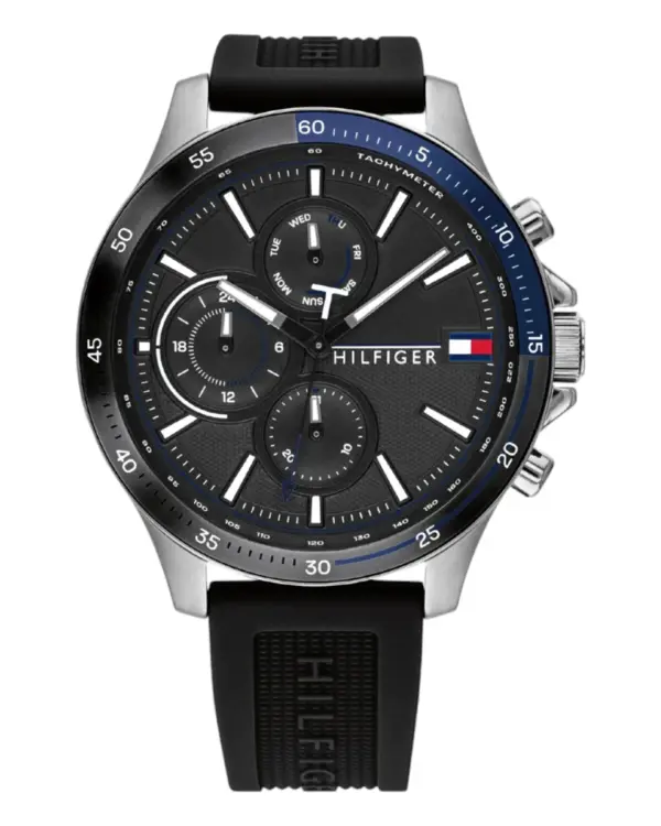 Tommy Hilfiger Bank Quartz Silikon Svart