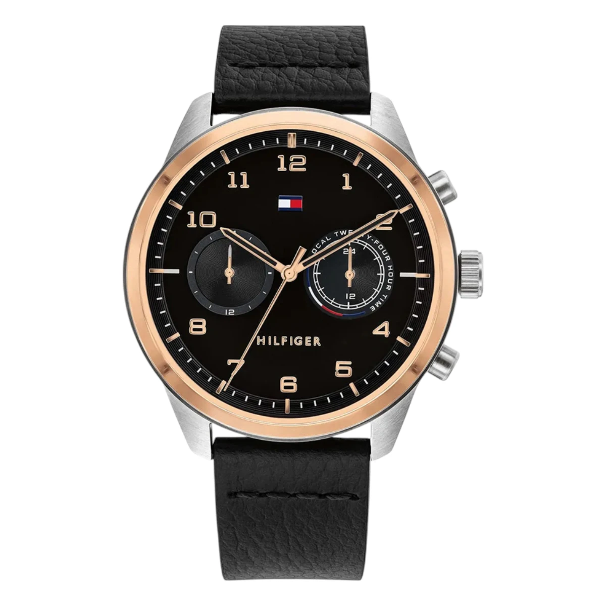 1791786 Tommy Hilfiger Patrick Dualtimer Läder Svart