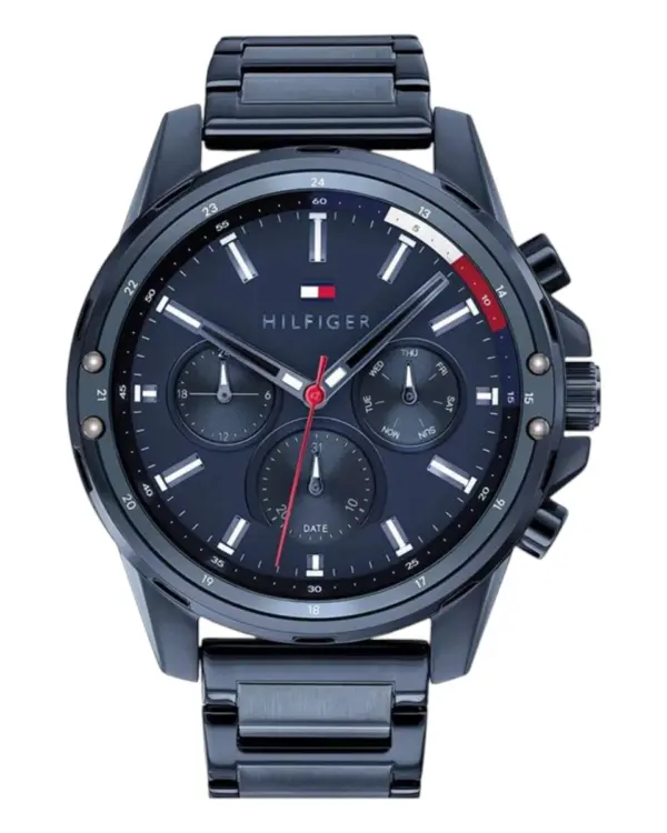 Tommy Hilfiger Mason Quartz Blåtonad Stållänk Blå