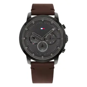 Tommy Hilfiger Jameson Dualtimer Quartz Läder Grå